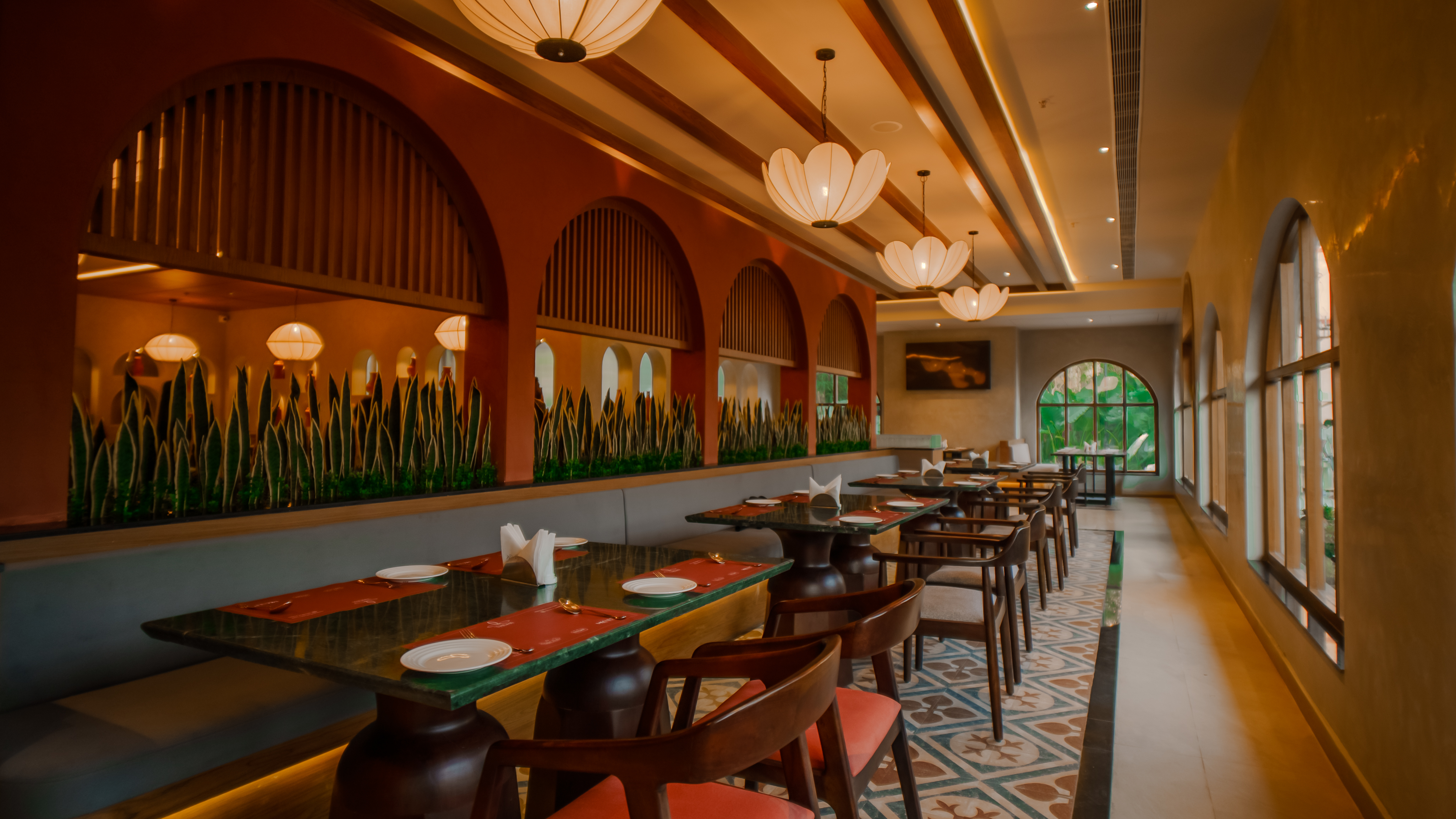 Tridha Hotels Restaurant Dining Area